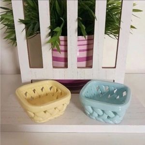 Blue & Yellow Mini Ceramic Easter Baskets